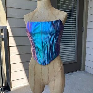 Iridescent Blue Corset Top